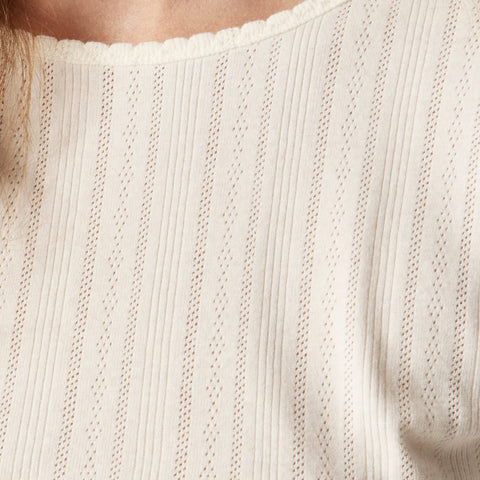 New pointelle long-sleeve T-shirt