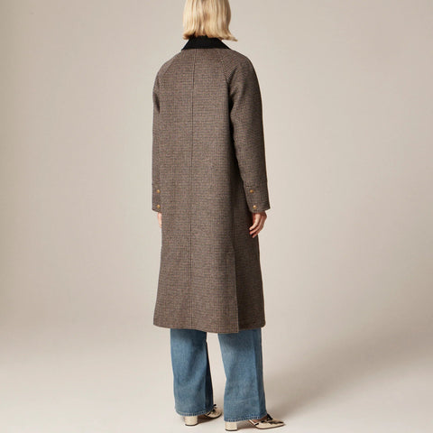 Petite long Barn Jacket™ in houndstooth wool blend