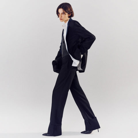 Alex Eagle X J.Crew cuffed mid-rise trouser in wool-cotton blend