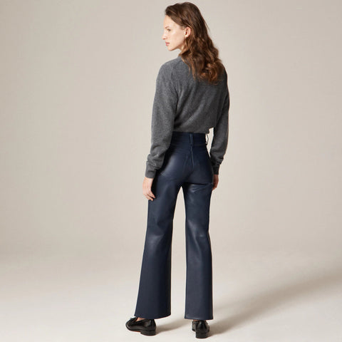 Charley kickout cropped pant in faux leather