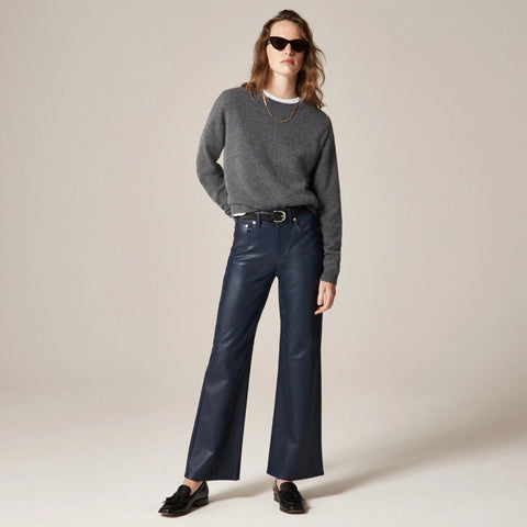 Charley kickout cropped pant in faux leather