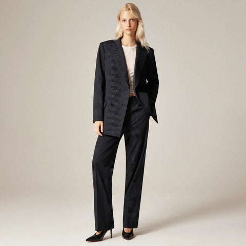 Alex Eagle X J.Crew relaxed double-breasted blazer in pinstriped wool