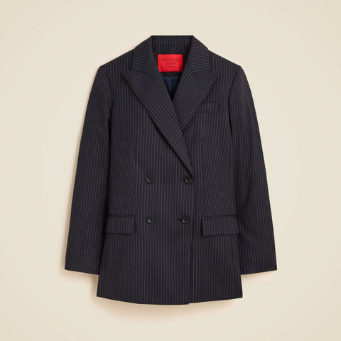 Alex Eagle X J.Crew relaxed double-breasted blazer in pinstriped wool