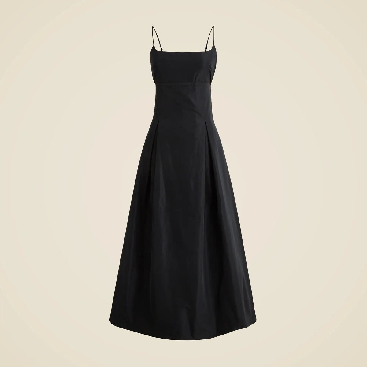 Collection pleated evening dress in taffeta