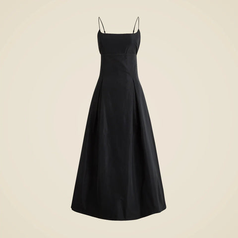 Collection pleated evening dress in taffeta