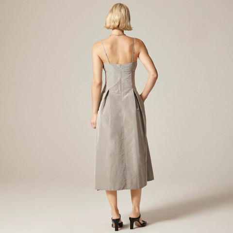 Collection pleated evening dress in taffeta