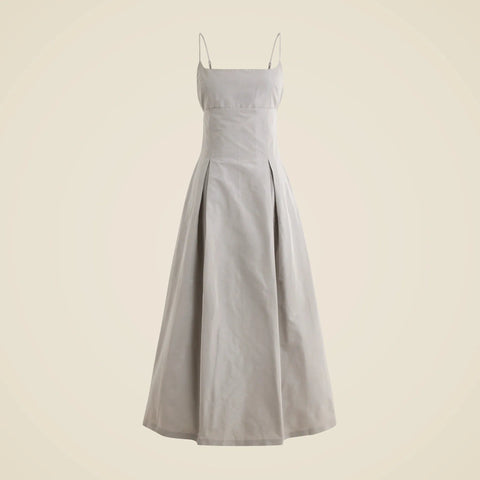 Collection pleated evening dress in taffeta