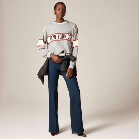 Relaxed-fit "New York City" graphic crewneck in heritage terry