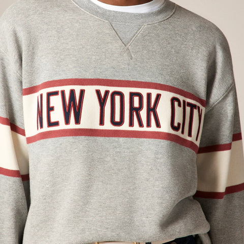 Relaxed-fit "New York City" graphic crewneck in heritage terry