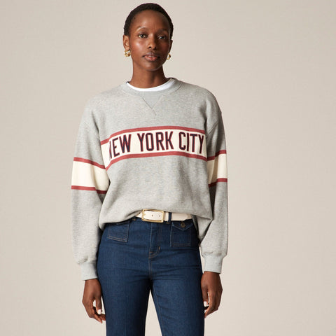Relaxed-fit "New York City" graphic crewneck in heritage terry
