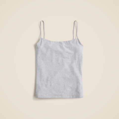 Stretch cotton shelf-bra tank top