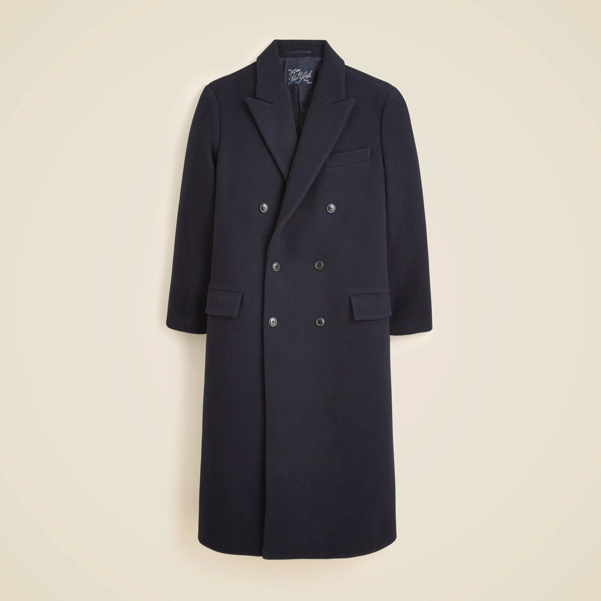 New York double-breasted overcoat in wool melton