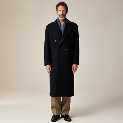 New York double-breasted overcoat in wool melton