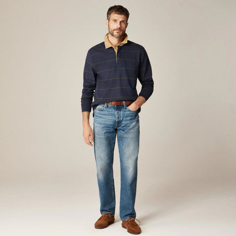 Rugby shirt with corduroy collar