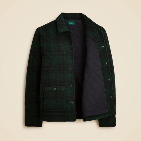 Wool-blend sherpa fleece coverall jacket