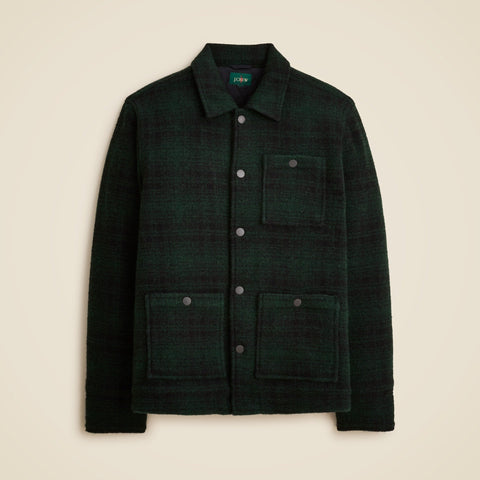 Wool-blend sherpa fleece coverall jacket