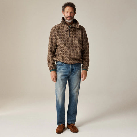 Wool-blend sherpa fleece half-zip pullover