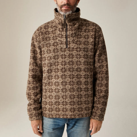 Wool-blend sherpa fleece half-zip pullover