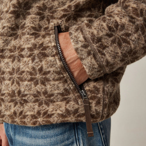 Wool-blend sherpa fleece half-zip pullover