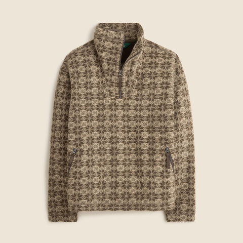Wool-blend sherpa fleece half-zip pullover