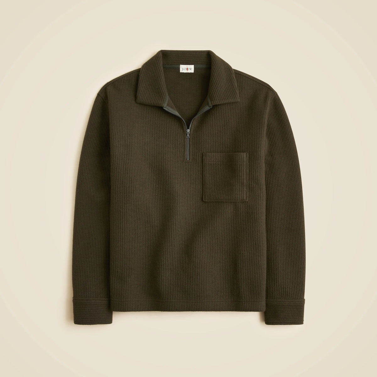 Boiled rib half-zip pullover