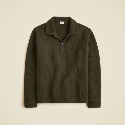 Boiled rib half-zip pullover