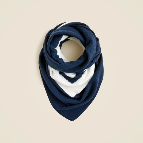 Striped wool-cashmere blend bandana