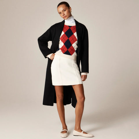 Perfect cashmere crewneck sweater in argyle
