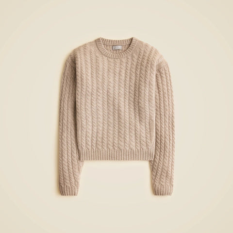 Perfect cashmere cable-knit crewneck sweater