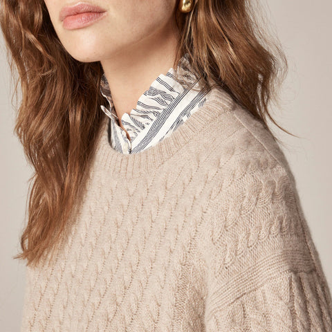Perfect cashmere cable-knit crewneck sweater