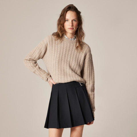 Perfect cashmere cable-knit crewneck sweater