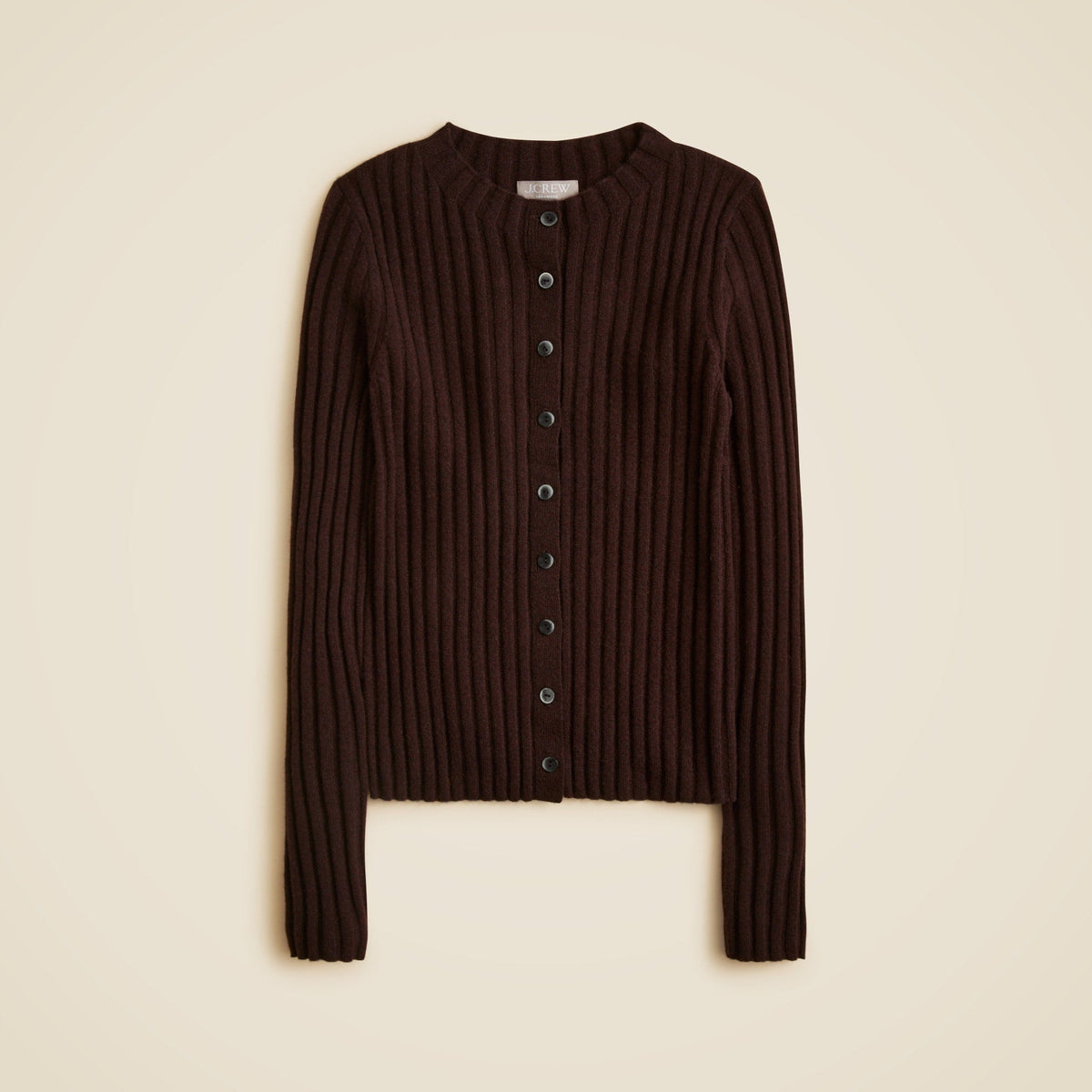 Wide-rib cashmere cardigan