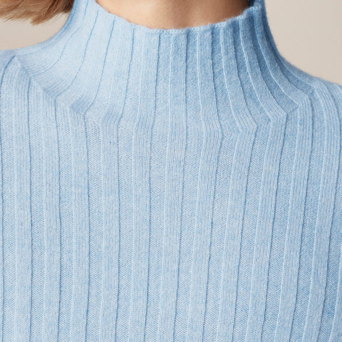 Wide-rib cashmere turtleneck sweater