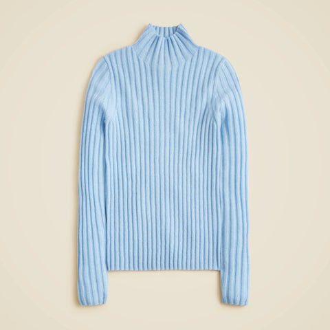 Wide-rib cashmere turtleneck sweater