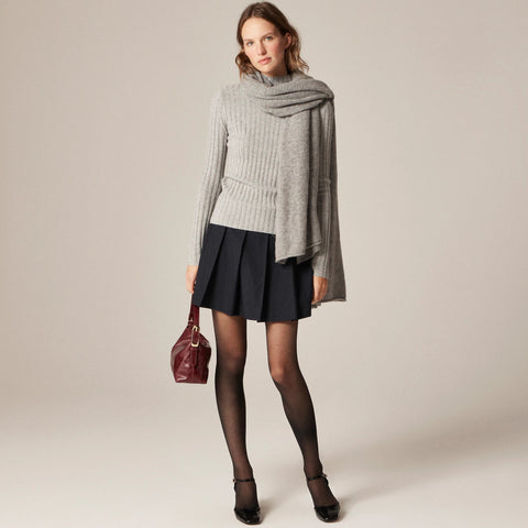 Wide-rib cashmere turtleneck sweater