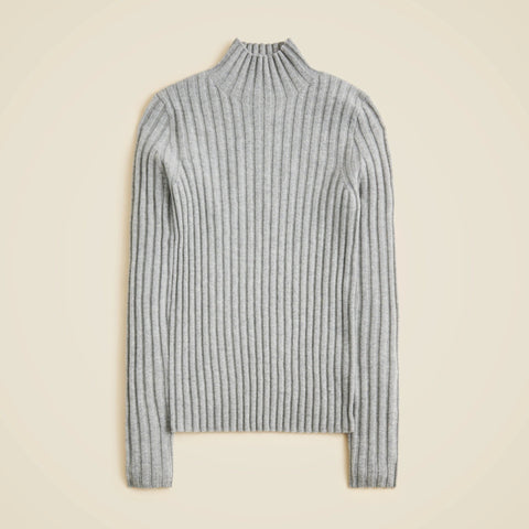Wide-rib cashmere turtleneck sweater