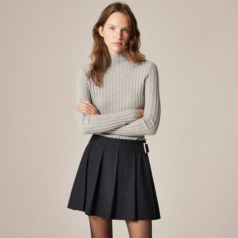 Wide-rib cashmere turtleneck sweater
