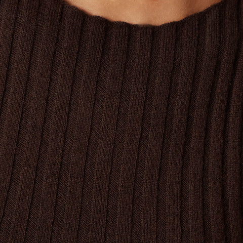 Wide-rib cashmere sweater shell