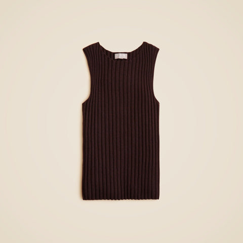 Wide-rib cashmere sweater shell
