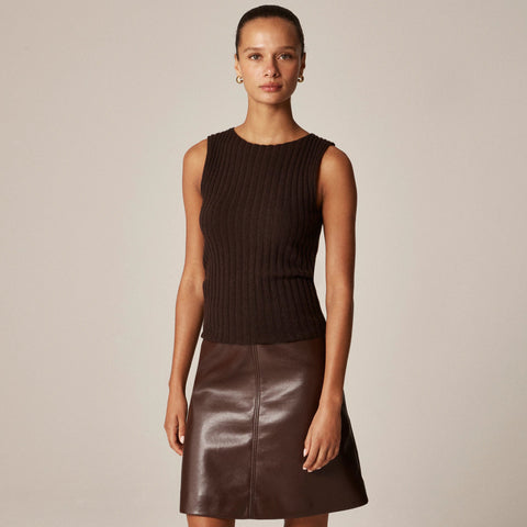 Wide-rib cashmere sweater shell