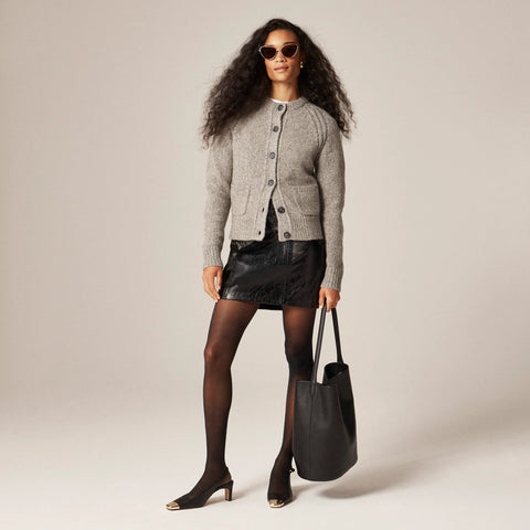 Raglan cardigan in heathered yarn