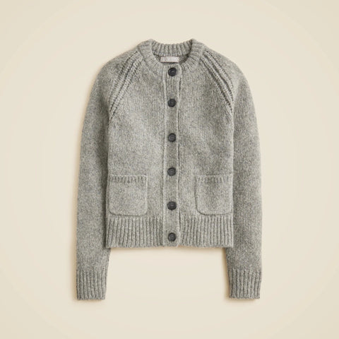 Raglan cardigan in heathered yarn
