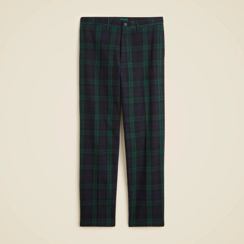 Straight-fit brushed twill trouser in Black Watch tartan