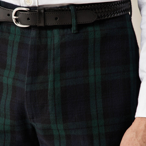 Straight-fit brushed twill trouser in Black Watch tartan