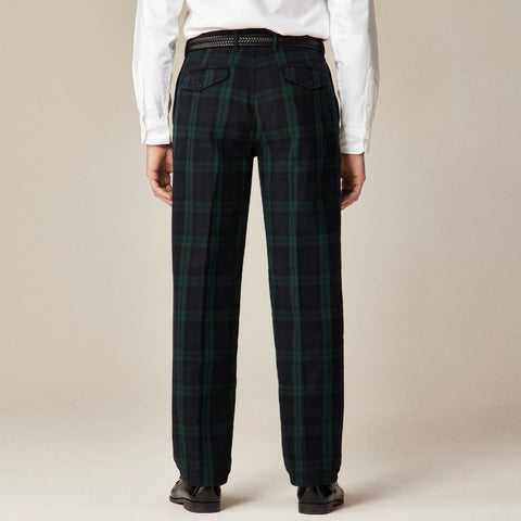 Straight-fit brushed twill trouser in Black Watch tartan