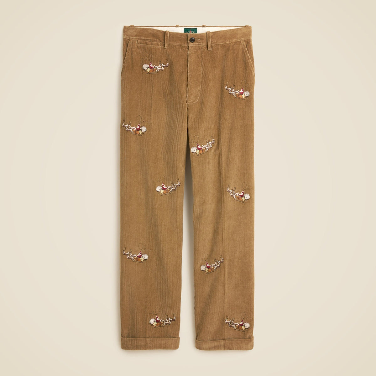 Relaxed-fit corduroy pant with Santa embroidery