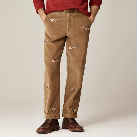 Relaxed-fit corduroy pant with Santa embroidery