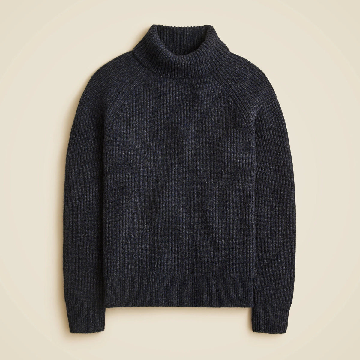 Cashmere ribbed turtleneck sweater with marled yarns