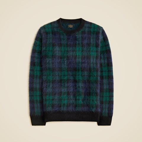 Brushed cashmere sweater in Black Watch tartan