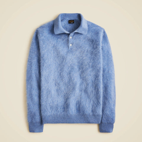 Brushed cashmere sweater-polo